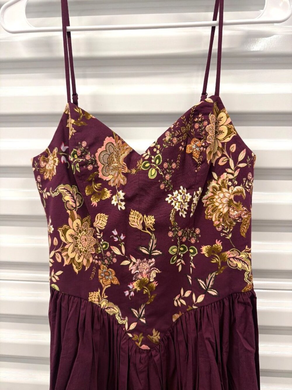 Hemant And Nandita Savi Maxi Dress Burgundy Floral Womens Size Small - Picture 7 of 11